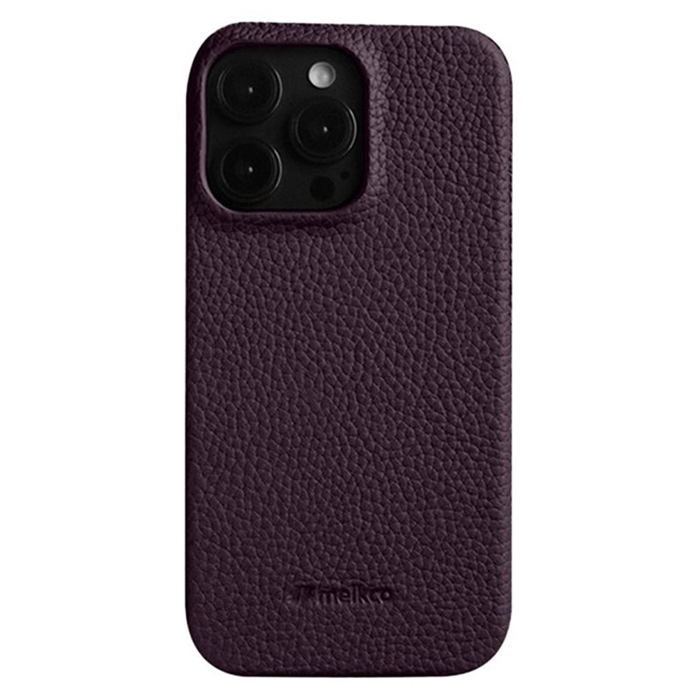 MELKCO For iPhone 15 Pro Case Genuine Cow Leather Phone Cover Purple iPhone 15 Pro by The Case Factory