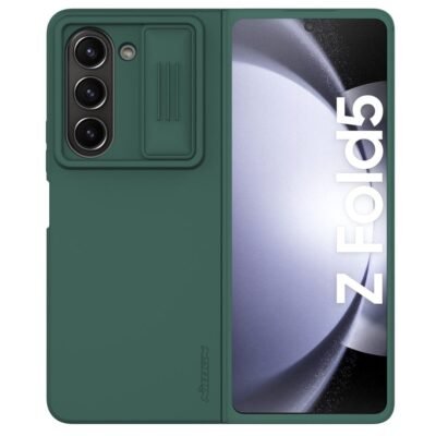 NILLKIN Shockproof Case for Samsung Galaxy Z Fold5 Dual Layer Hybrid Hard PC Soft Silicone Case with Slide Camera Lens Cover Green Samsung Galaxy Z Fold5 by The Case Factory