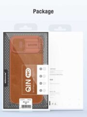 NILLKIN Qin Pro Series for iPhone 15 Plus Slide Camera Lid PU Leather Phone Case Protective Cover with Card Slot by The Case Factory