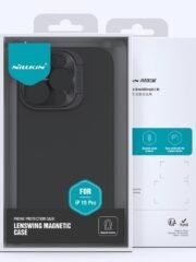 NILLKIN Lenswing Magnetic Phone Case for iPhone 15 Pro Soft Silicone Camera Lens Frame Kickstand Cover by The Case Factory