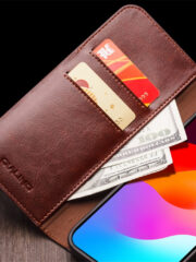 QIALINO For iPhone 15 Pro Max Case Genuine Cow Leather Wallet Magnetic Closure Full Protection Phone Cover by The Case Factory
