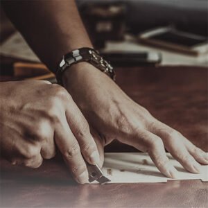 MELKCO For iPhone 13 Mini Flip Case Genuine Cow Leather Vertical Phone Cover by The Case Factory