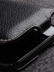 MELKCO For iPhone 14 Flip Case Genuine Cow Leather Vertical Phone Cover by The Case Factory