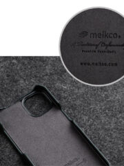 MELKCO For iPhone 14 Plus Flip Case Genuine Cow Leather Vertical Phone Cover by The Case Factory