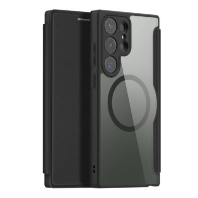 DUX DUCIS Skin X Pro Series For Samsung Galaxy S23 Ultra Leather Case Flip Cover | Compatible with MagSafe Black Samsung Galaxy S23 Ultra by The Case Factory