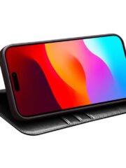 QIALINO For iPhone 15 Pro Genuine Leather Flip Case Full Protection Wallet Cover by The Case Factory