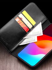 QIALINO For iPhone 15 Pro Genuine Leather Flip Case Full Protection Wallet Cover by The Case Factory