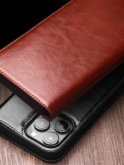 QIALINO For iPhone 15 Pro Genuine Leather Flip Case Full Protection Wallet Cover by The Case Factory