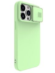 NILLKIN For iPhone 15 Pro Silicone Phone Case Slide Camera Lid Anti-Drop Cover | Compatible with MagSafe Mint Green iPhone 15 Pro by The Case Factory