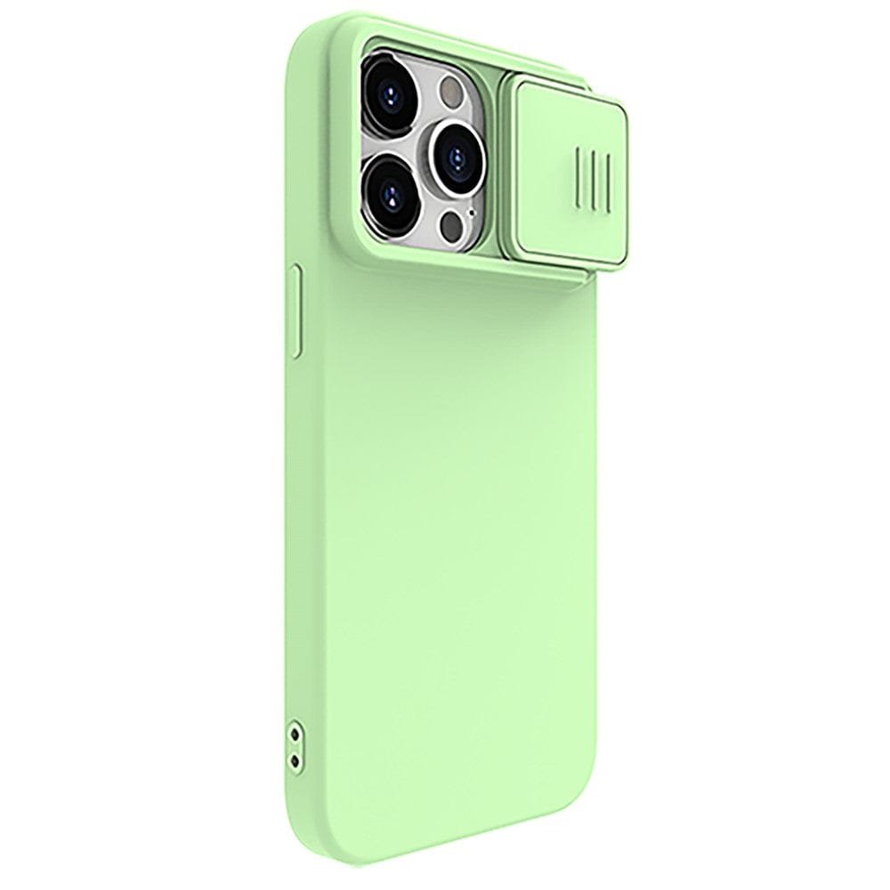 NILLKIN For iPhone 15 Pro Silicone Phone Case Slide Camera Lid Anti-Drop Cover | Compatible with MagSafe Mint Green iPhone 15 Pro by The Case Factory
