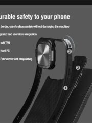 NILLKIN For iPhone 15 Pro Case Textured Prop Cover with Lens Cover Kickstand Phone Cover by The Case Factory