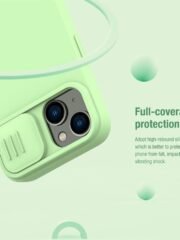 NILLKIN For iPhone 15 Plus Liquid Silicone Case Anti-scratch Phone Cover with Slide Camera Lid by The Case Factory