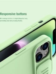 NILLKIN For iPhone 15 Plus Liquid Silicone Case Anti-scratch Phone Cover with Slide Camera Lid by The Case Factory