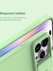 NILLKIN For iPhone 15 Pro Case Slide Camera Lid Anti-scratch Cover Liquid Silicone Phone Cover by The Case Factory
