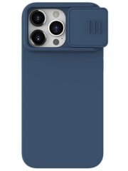 NILLKIN For iPhone 15 Pro Max Case Slide Camera Protection Phone Cover Liquid Silicone Phone Cover Midnight Blue iPhone 15 Pro Max by The Case Factory