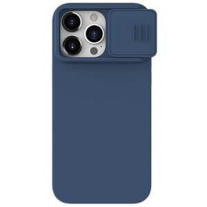 NILLKIN For iPhone 15 Pro Max Case Slide Camera Protection Phone Cover Liquid Silicone Phone Cover Midnight Blue iPhone 15 Pro Max by The Case Factory
