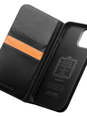 QIALINO For iPhone 15 Pro Case Drop-Proof Genuine Cow Leather Phone Stand Cover by The Case Factory