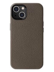 MELKCO For iPhone 15 Case Premium Genuine Cow Leather Phone Cover | Compatible with MagSafe Grey iPhone 15 by The Case Factory