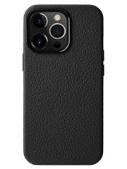 MELKCO For iPhone 15 Pro Max Case Premium Genuine Cow Leather Phone Cover | Compatible with MagSafe Black iPhone 15 Pro Max by The Case Factory