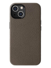 MELKCO For iPhone 14 Plus Case Premium Genuine Cow Leather Phone Cover | Compatible with MagSafe Grey iPhone 14 Plus by The Case Factory