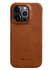 MELKCO For iPhone 15 Pro Case Waxy Genuine Cow Leather Phone Cover Brown iPhone 15 Pro by The Case Factory