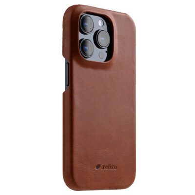 MELKCO For iPhone 15 Pro Case Waxy Genuine Cow Leather Phone Cover by The Case Factory