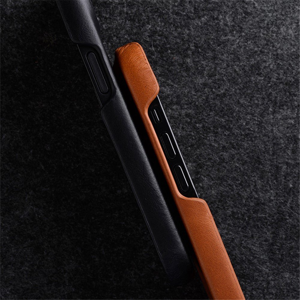 MELKCO For iPhone 15 Pro Max Case Waxy Genuine Cow Leather Phone Cover by The Case Factory