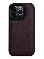 MELKCO For iPhone 15 Pro Max Case Genuine Cow Leather Coated Phone Cover Purple iPhone 15 Pro Max by The Case Factory