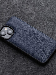 MELKCO For iPhone 14 Plus Case Genuine Cow Leather Coated Phone Cover by The Case Factory