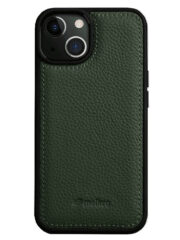 MELKCO For iPhone 14 Plus Case Genuine Cow Leather Coated Phone Cover Green iPhone 14 Plus by The Case Factory
