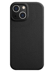 MELKCO For iPhone 15 Case Full-Wrap Genuine Cow Leather Premium Phone Cover | Compatible with MagSafe Black iPhone 15 by The Case Factory
