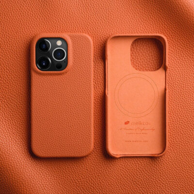 MELKCO For iPhone 15 Pro Case Full-Wrap Genuine Cow Leather Premium Phone Cover | Compatible with MagSafe by The Case Factory