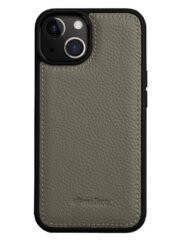 MELKCO For iPhone 14 Case Genuine Cow Leather Coated Phone Cover Grey iPhone 14 by The Case Factory