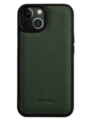 MELKCO For iPhone 14 Case Genuine Cow Leather Coated Phone Cover Green iPhone 14 by The Case Factory