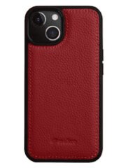 MELKCO For iPhone 14 Case Genuine Cow Leather Coated Phone Cover Red iPhone 14 by The Case Factory