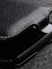 MELKCO For iPhone 15 Pro Max Flip Case Genuine Cow Leather Vertical Phone Cover by The Case Factory