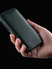 MELKCO For iPhone 15 Pro Max Flip Case Genuine Cow Leather Vertical Phone Cover by The Case Factory