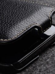 MELKCO For iPhone 15 Flip Case Genuine Cow Leather Vertical Phone Cover by The Case Factory