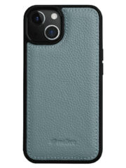 MELKCO For iPhone 15 Case Genuine Cow Leather Coated Phone Cover Blue iPhone 15 by The Case Factory