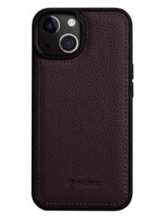 MELKCO For iPhone 15 Case Genuine Cow Leather Coated Phone Cover Purple iPhone 15 by The Case Factory