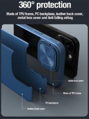 NILLKIN CamShield Prop For iPhone 15 Pro Max Case Lens Cover PU Leather Magnetic Phone Cover by The Case Factory