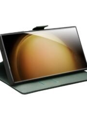 QIALINO For Samsung Galaxy S23 Wallet Case Genuine Cow Leather Magnetic Closure Flip Phone Cover by The Case Factory