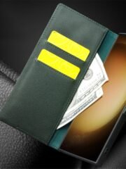 QIALINO For Samsung Galaxy S23 Wallet Case Genuine Cow Leather Magnetic Closure Flip Phone Cover by The Case Factory