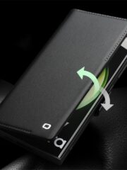 QIALINO For Samsung Galaxy S22+ Wallet Case Genuine Leather Magnetic Closure Flip Phone Cover by The Case Factory