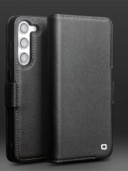 QIALINO For Samsung Galaxy S22+ Wallet Case Genuine Leather Magnetic Closure Flip Phone Cover by The Case Factory