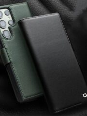 QIALINO For Samsung Galaxy S23 Ultra Wallet Case Genuine Cow Leather Magnetic Closure Flip Phone Cover by The Case Factory