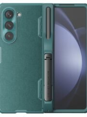 NILLKIN For Samsung Galaxy Z Fold5 Case Leather Coated PC-TPU Phone Cover with Pen Slot Green Samsung Galaxy Z Fold5 by The Case Factory