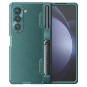 NILLKIN For Samsung Galaxy Z Fold5 Case Leather Coated PC-TPU Phone Cover with Pen Slot Green Samsung Galaxy Z Fold5 by The Case Factory