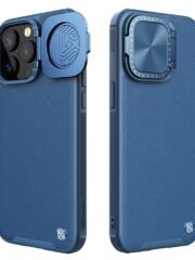 NILLKIN CamShield Prop for iPhone 15 Pro Case Lens Cover Magnetic PU Leather Phone Protector Blue iPhone 15 Pro by The Case Factory