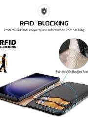 DUX DUCIS Hivo Series for Samsung Galaxy S24 Ultra Case Cowhide Leather Wallet Flip Cover by The Case Factory
